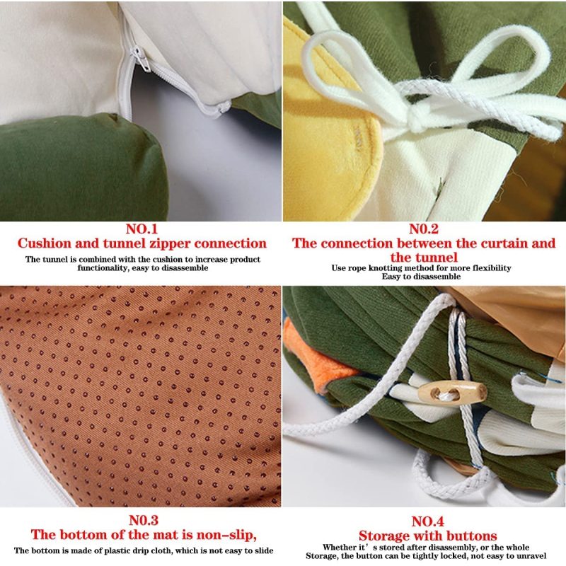 Removable Washable Mat Cat Tunnel Bed Tent Interactive Toy for Pet Cat Puppy