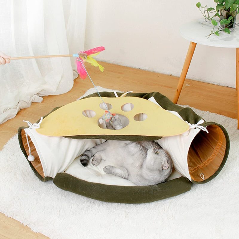Removable Washable Mat Cat Tunnel Bed Tent Interactive Toy for Pet Cat Puppy