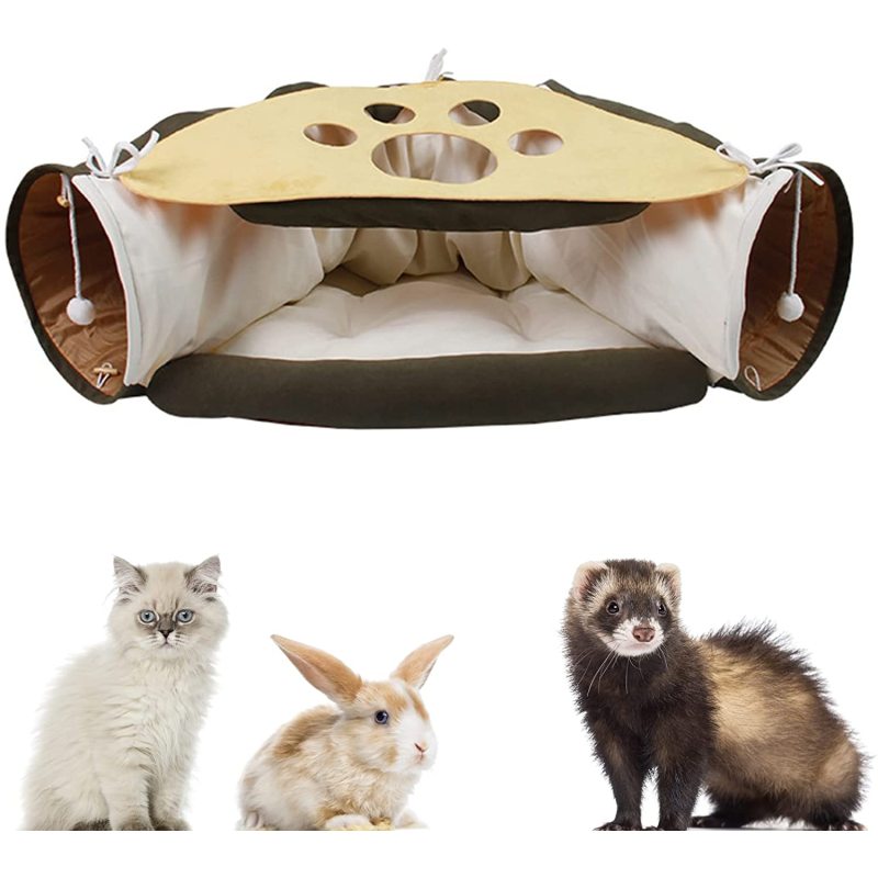 Removable Washable Mat Cat Tunnel Bed Tent Interactive Toy for Pet Cat Puppy