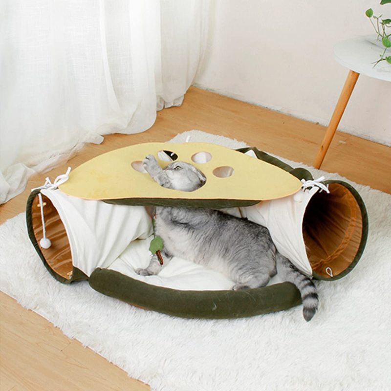 Removable Washable Mat Cat Tunnel Bed Tent Interactive Toy for Pet Cat Puppy