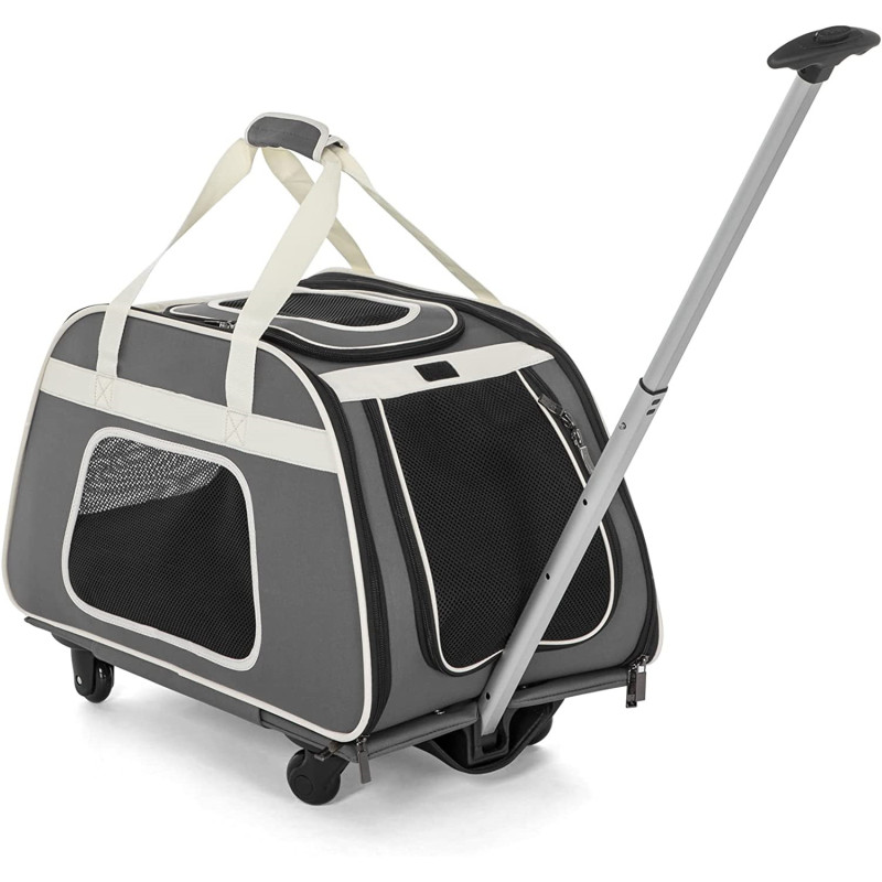 Pet Carrier with Removable Wheels for Dog and Cat Outdoor Travel