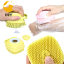 Dog Cat Bath Brush Comb Silicone Rubber Grooming Silicone Puppy Massage Hair Fur Cleaning