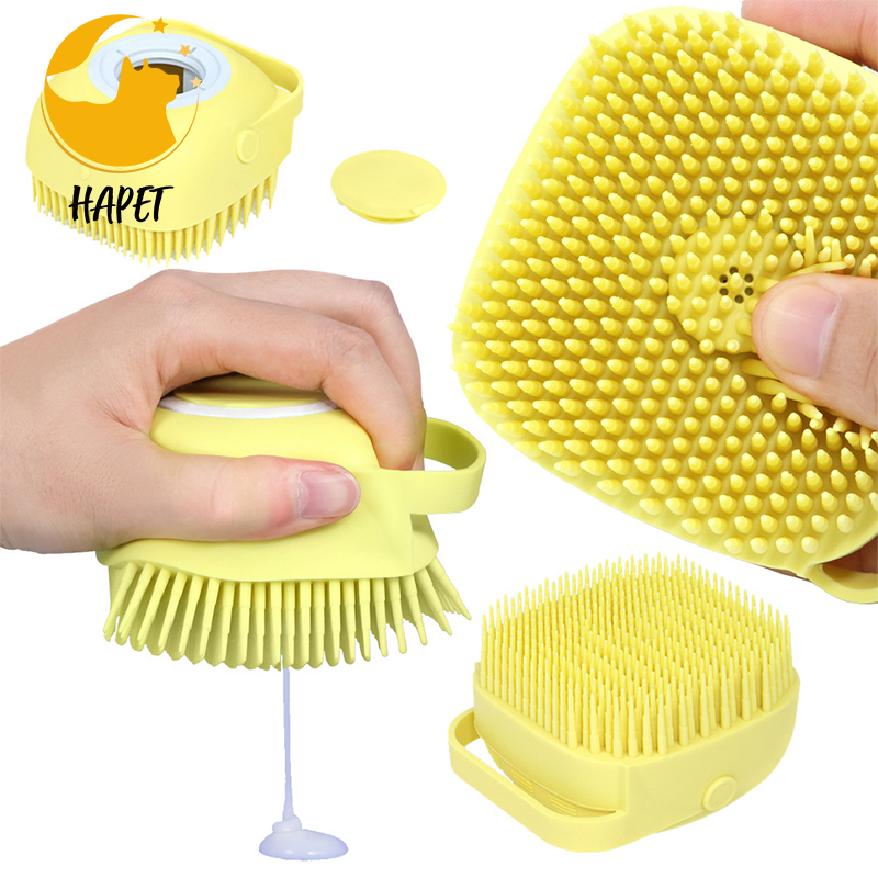 Dog Cat Bath Brush Comb Silicone Rubber Grooming Silicone Puppy Massage Hair Fur Cleaning