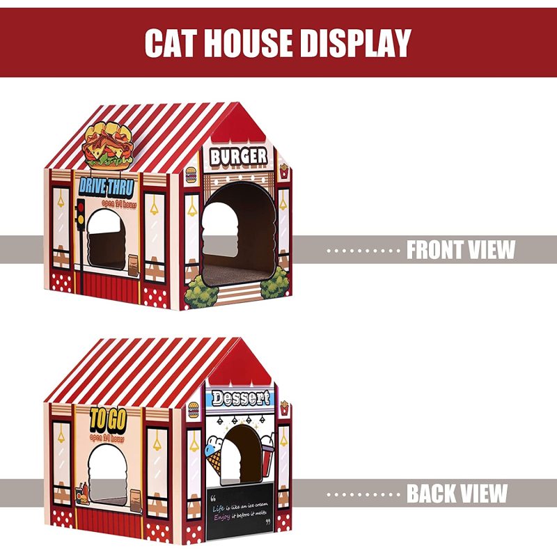 Cat Play House for Indoor Cardboard Cat House Scratching Toy