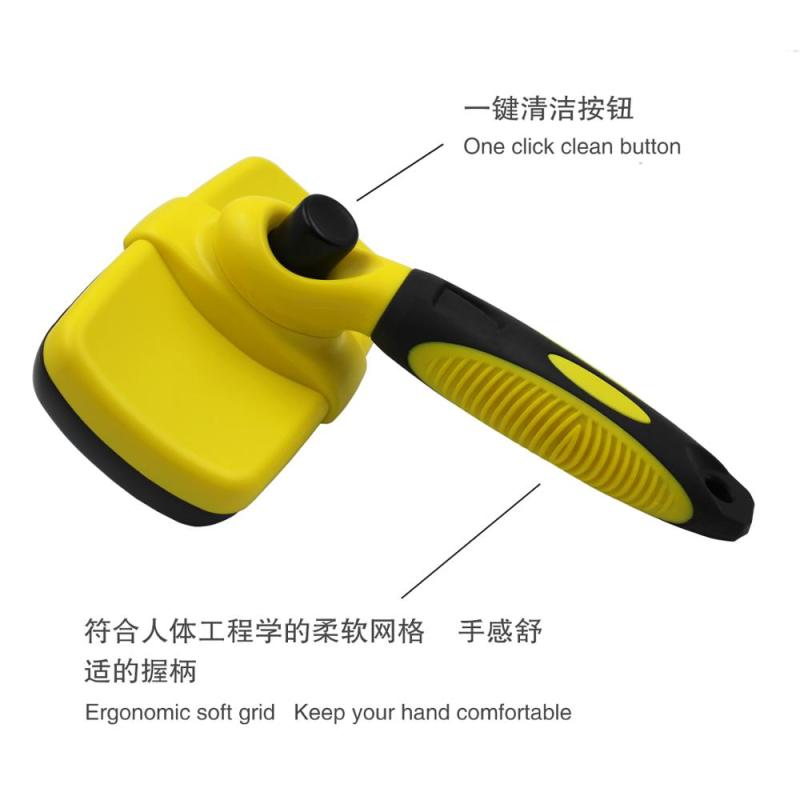 Self Cleaning Slicker Brush Gently Removes Loose Undercoat, Mats and Tangled Hair