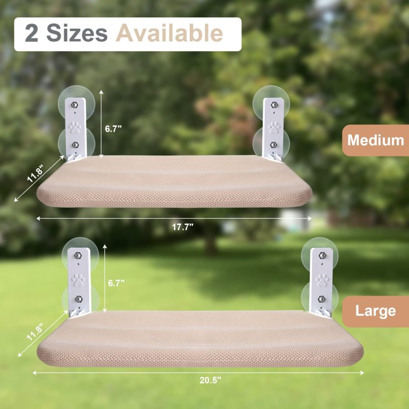 Cat Window Perch Foldable Cat Hammock Saving Space Cat Bed All Around 360 Sunbath and Lower Support Safety Iron