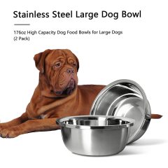2 Pack High Capacity Stainless Steel Dog Bowls For Large Dogs