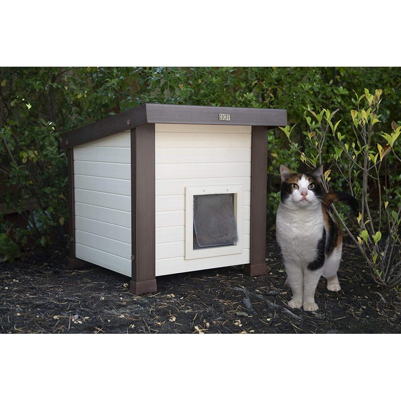 Easy Assembly Pet House Outdoor Pet Cabin Two Entry Exit Cat House Pet Nest Kitty Shelter Waterproof Cat Cave Ecoflex Cat Condo
