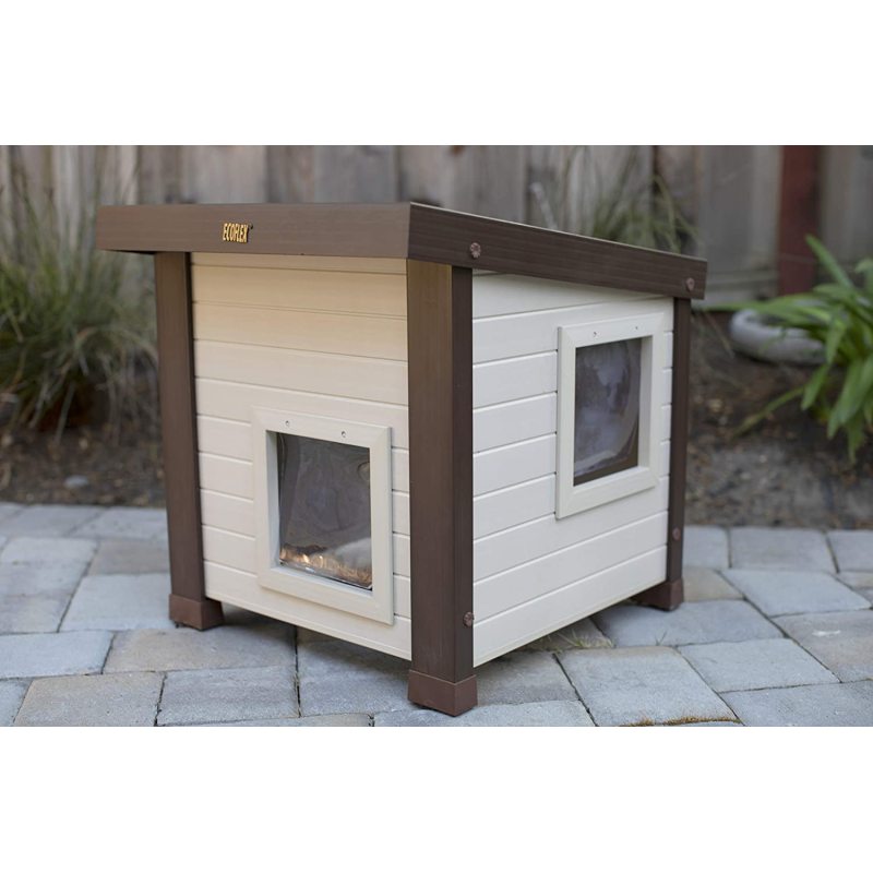 Easy Assembly Pet House Outdoor Pet Cabin Two Entry Exit Cat House Pet Nest Kitty Shelter Waterproof Cat Cave Ecoflex Cat Condo