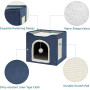 Hanging and Scratch Pad Pet Cat House with Fluffy Ball Foldable for Indoor