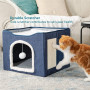 Hanging and Scratch Pad Pet Cat House with Fluffy Ball Foldable for Indoor