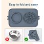 Pet Waterproof Outdoor Food Water Food Bowl Lick Mat with Suction Cups