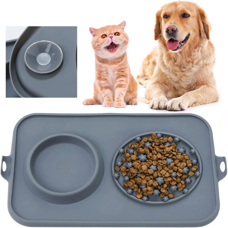 Pet Waterproof Outdoor Food Water Food Bowl Lick Mat with Suction Cups
