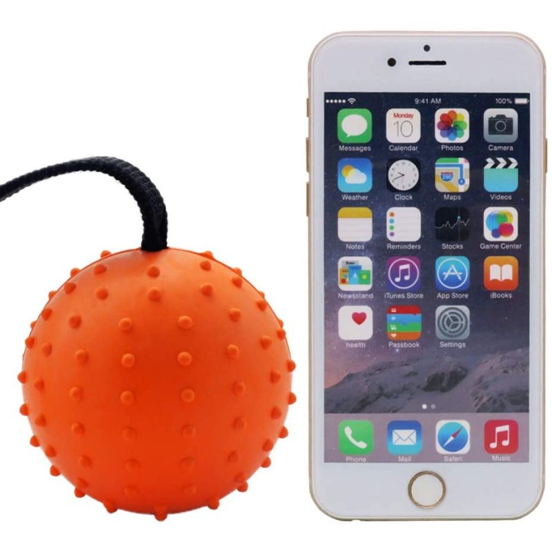 Dog Chew Ball on a Rope Natural Interactive Rubber Ball for Fetch Throw and Tug of War Ball Pet