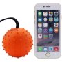 Dog Chew Ball on a Rope Natural Interactive Rubber Ball for Fetch Throw and Tug of War Ball Pet