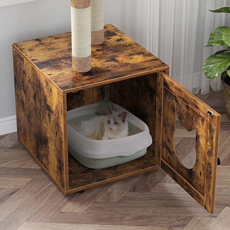 Enclosure Cat Litter Box Hidden Cat Washroom Furniture Style Cat Tower Tree