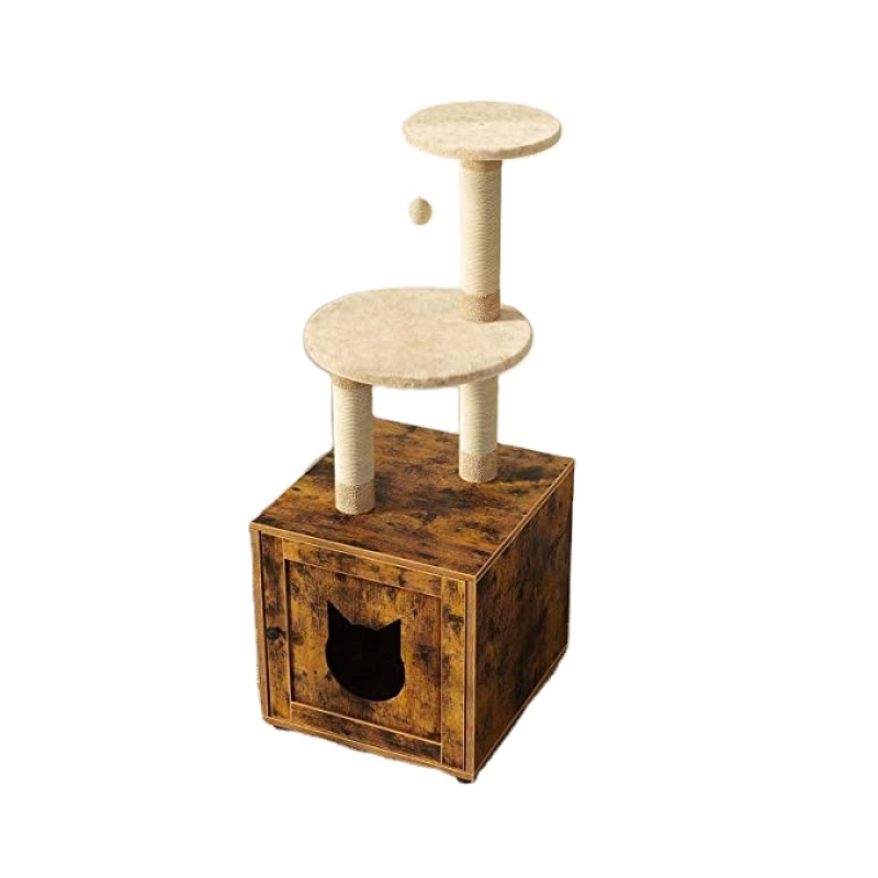 Enclosure Cat Litter Box Hidden Cat Washroom Furniture Style Cat Tower Tree