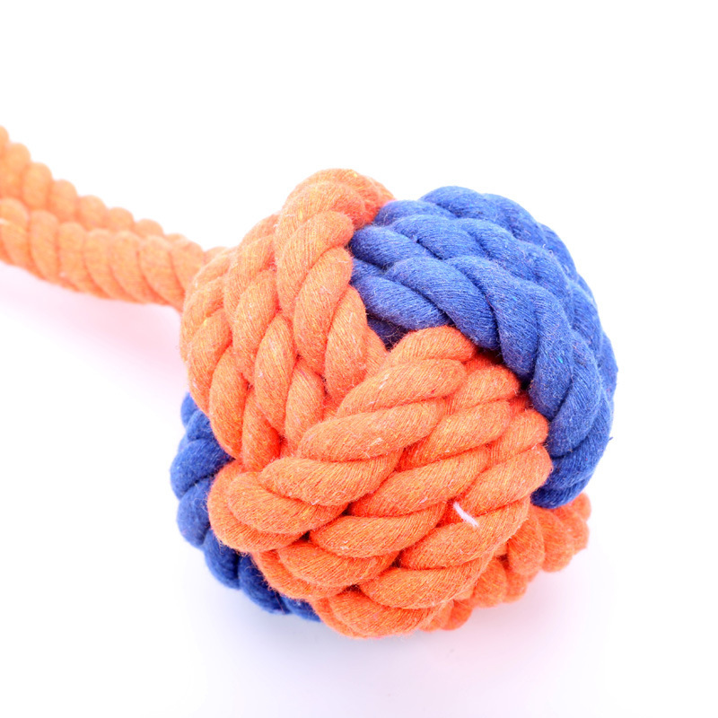 Dog Cotton Rope Knot Ball Toy Puppy Chew Toy Hemp Rope Pet Toys