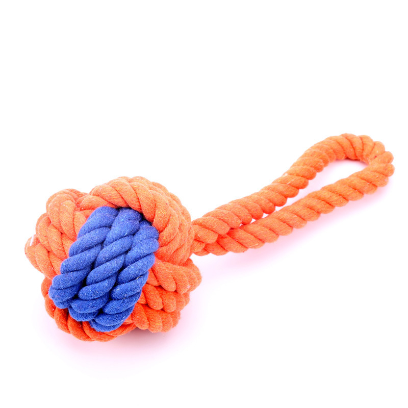Dog Cotton Rope Knot Ball Toy Puppy Chew Toy Hemp Rope Pet Toys
