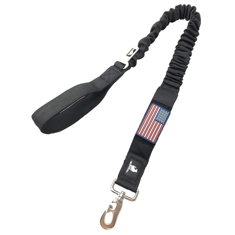 Good quality dog leashes for xl dogs heavy duty nylon elastic stretch shock absorbing military dogs training leashes