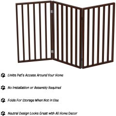 Stairs or House Dog Gate Freestanding Folding Accordion Style Barrier for Small Dogs