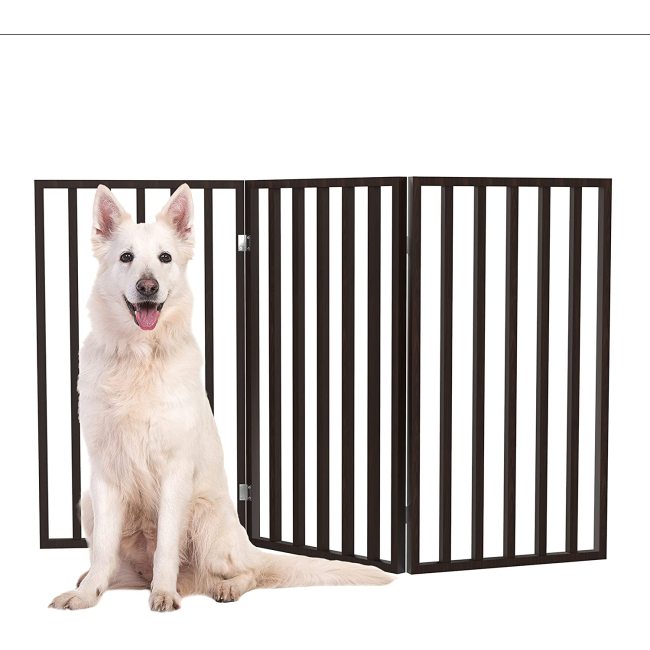 Stairs or House Dog Gate Freestanding Folding Accordion Style Barrier for Small Dogs