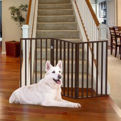 Stairs or House Dog Gate Freestanding Folding Accordion Style Barrier for Small Dogs