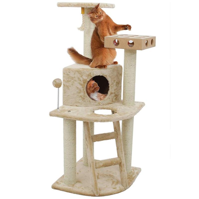 Morden Pet Cat Tree Tiger Tough Cat Tree House Condo Perch Entertainment Playground Furniture for Cats & Kittens