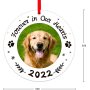 Picture Frame Dog Memorial Christmas Ornaments  Forever in Our Hearts Pet Memorial Ornaments for Christmas Tree, Pet Memorial