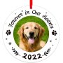 Picture Frame Dog Memorial Christmas Ornaments  Forever in Our Hearts Pet Memorial Ornaments for Christmas Tree, Pet Memorial