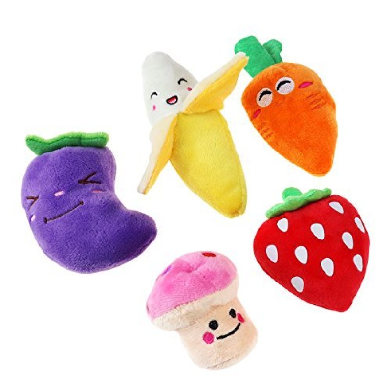 Sell Well New Type Squeaky Dog Toys for Small Dogs Fruits and Vegetables Plush Puppy Dog Toys