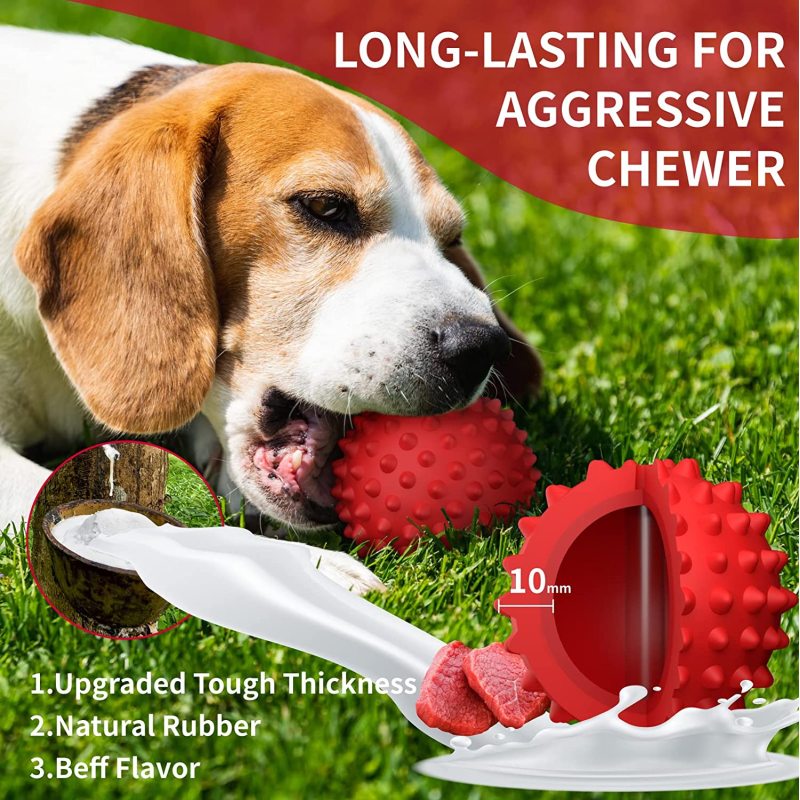 Dog Balls Squeaky Toys for Large Dogs Dog Toys for Aggressive Chewers Rubber Pet Toys