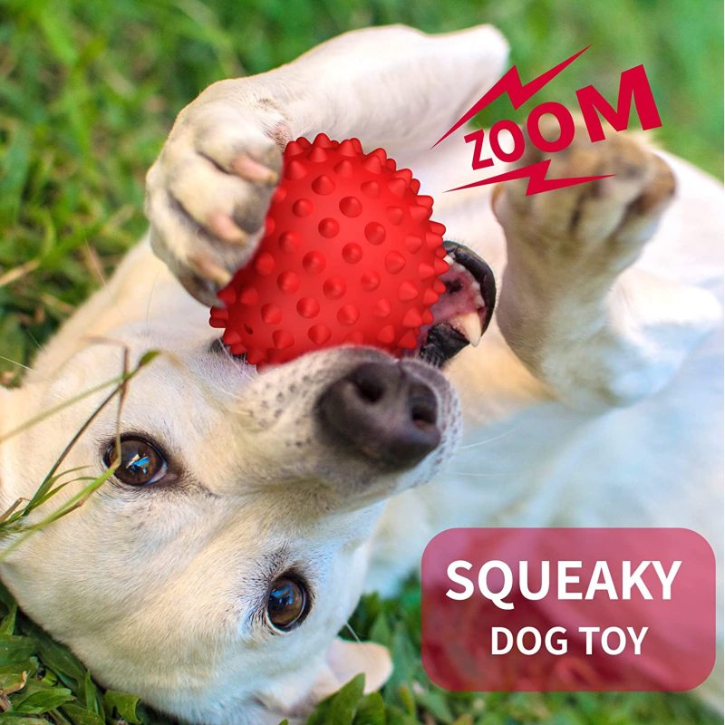 Dog Balls Squeaky Toys for Large Dogs Dog Toys for Aggressive Chewers Rubber Pet Toys
