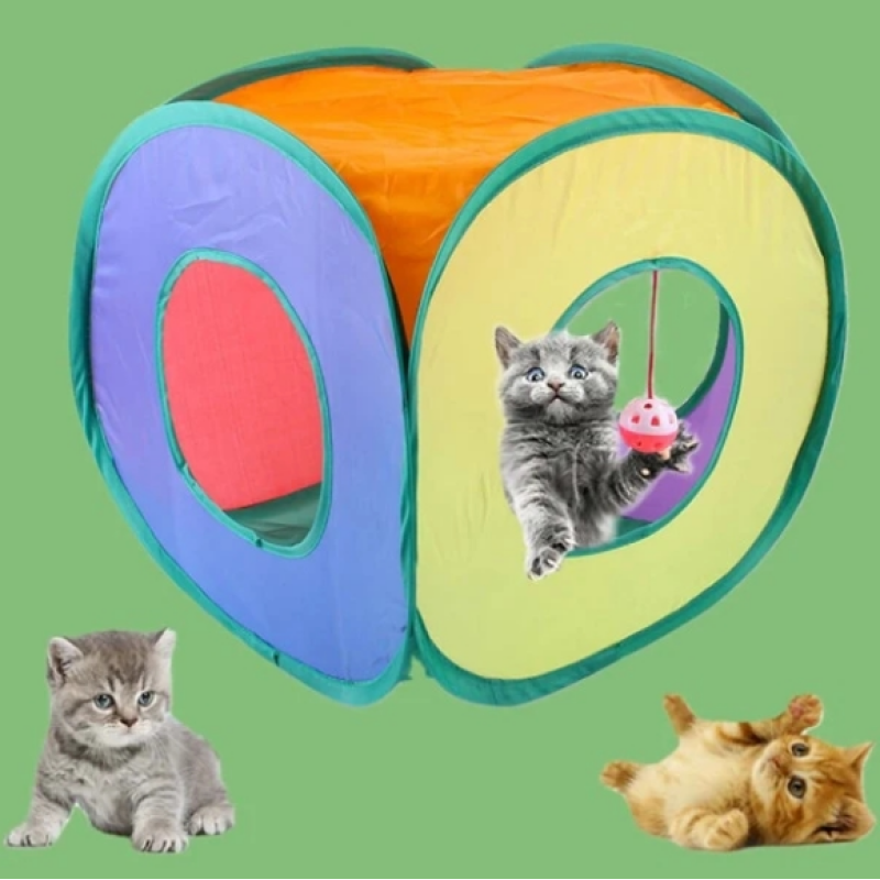 Square Cat Rainbow Tunnel kann faltbare Pet Nest Fässer Katzenspielzeug aufnehmen