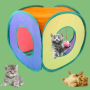 Square Cat Rainbow Tunnel kann faltbare Pet Nest Fässer Katzenspielzeug aufnehmen
