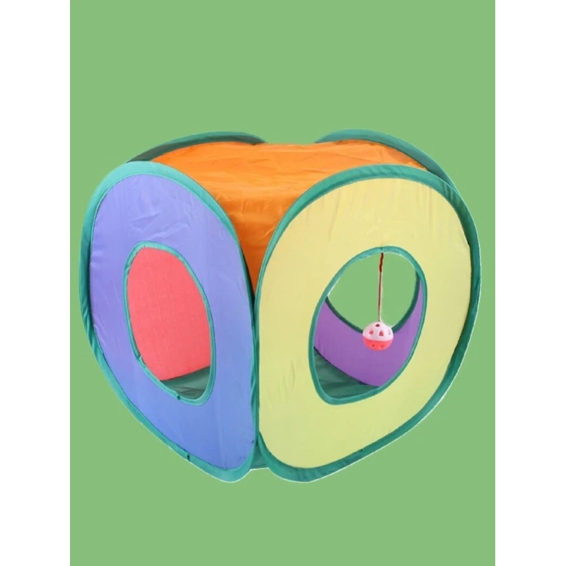 Square Cat Rainbow Tunnel kann faltbare Pet Nest Fässer Katzenspielzeug aufnehmen