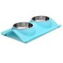 Double Dog Cat Bowls Premium Stainless Steel Pet Bowls No-Spill Resin Station, Food Water Feeder Cats Small Dogs
