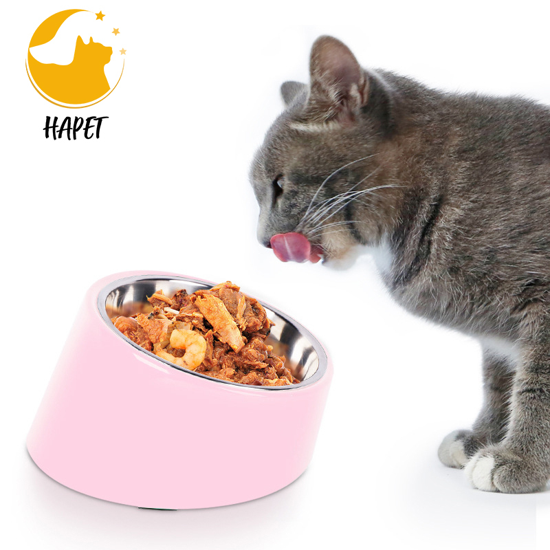 Cat bowl food diagonal cat bowl neck protection dog food bowl to prevent