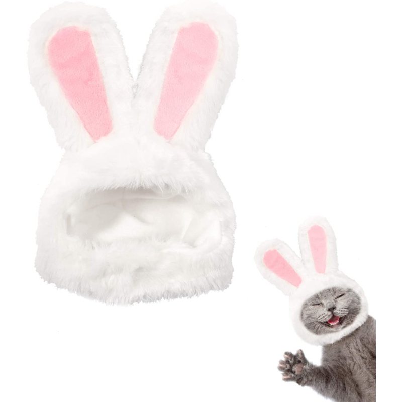 Soft Cute Costume Bunny Rabbit Hat with Ears for Cats