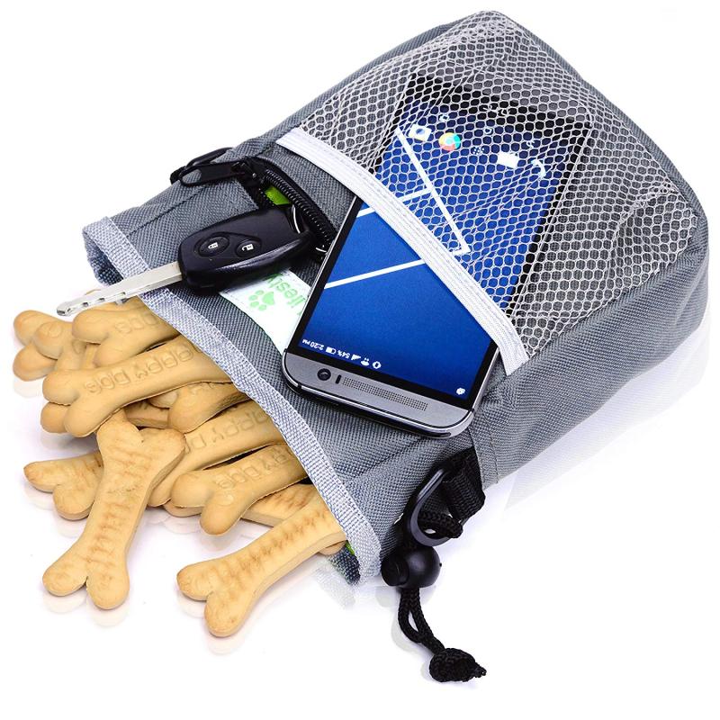 Dog Treat Training Pouch Easily Carries Pet Toys Kibble Treats Built in Poop Bag Dispenser 3 Ways to Wear
