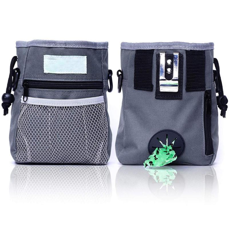 Dog Treat Training Pouch Easily Carries Pet Toys Kibble Treats Built in Poop Bag Dispenser 3 Ways to Wear