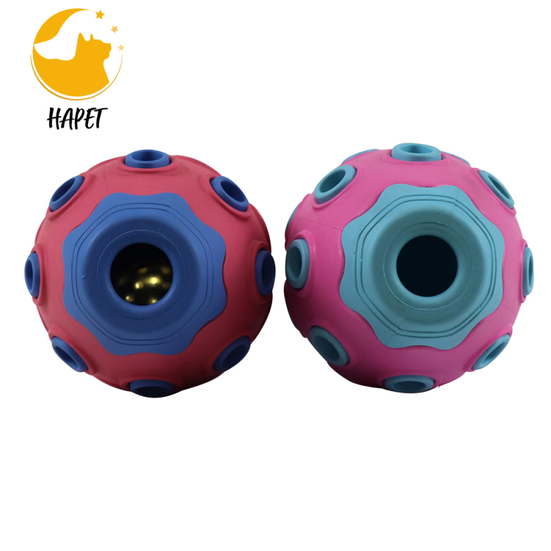 Dog Puzzle Toys for Aggressive Chewer Natural Rubber Food Dispensing Bowling Dog Chew Toys