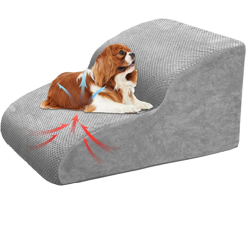 Dog Stairs for SmalL, High Density Foam Ramp, Extra Wide Non-Slip Pet Steps High Beds Or Couch