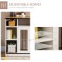 Furniture Style Dog Crate End Table Wooden Dog Cage with Extra Storage Space Pet Cage for Medium Dogs