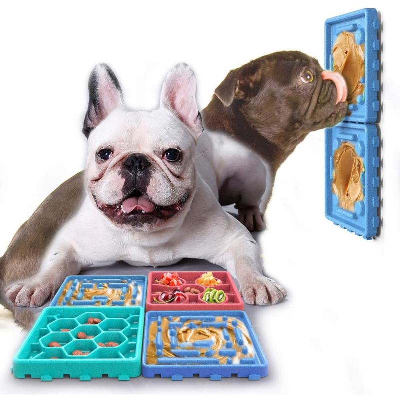 Durable Silicone Slow Feeder Dog Lick Mat Bathing and Grooming Easy to Apply Peanut Butter in Shower