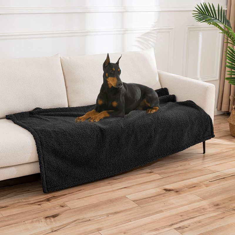 Soft Sherpa Fluffy Fleece Washable Pet Proof Dog Blanket for Large Medium Small Puppy Dogs