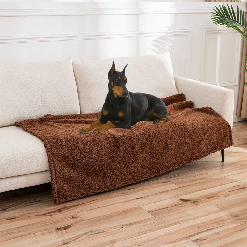 Soft Sherpa Fluffy Fleece Washable Pet Proof Dog Blanket for Large Medium Small Puppy Dogs