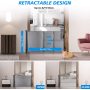 Retractable Dog Gate, Extra Wide Space Saving Mesh Pet Gate 31 Inches Tall, Extends to 62 Inches Wide, Movable Indoor