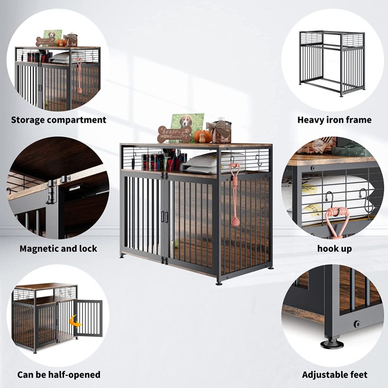 Double Doors Dog House Dog Kennel Furniture Heavy Duty