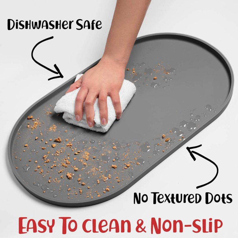 Waterproof Dog Bowl Mat Dog Food Mat Pet Food with Edges Nonslip Dog Feeding Mat